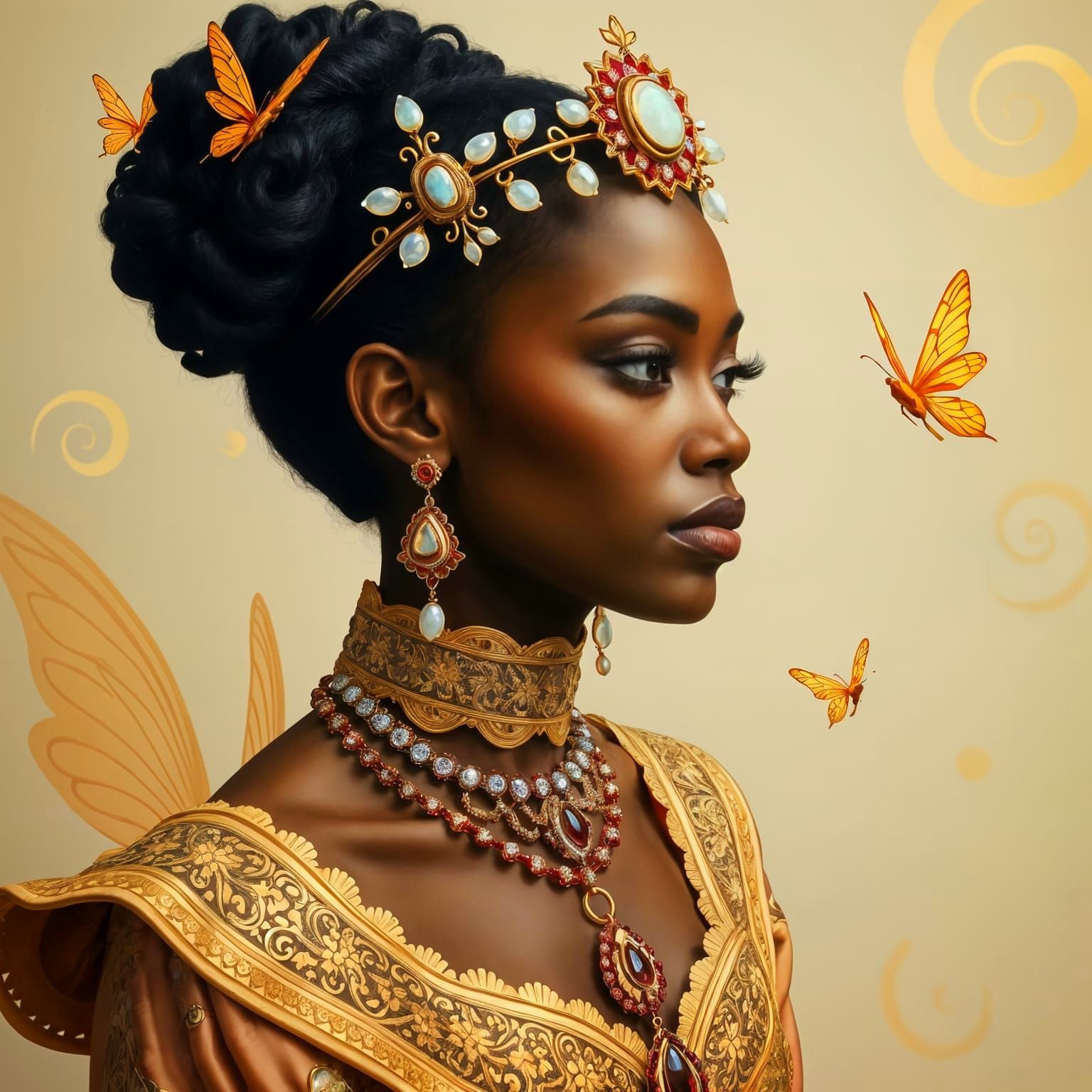 Romantic Fantasy Portrait in Soft Pastel Hues