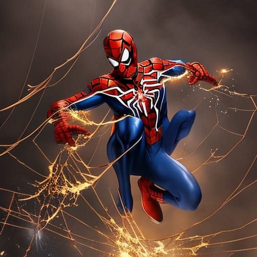 Spiderman's Pizza Time: Hyperrealistic Splash Art