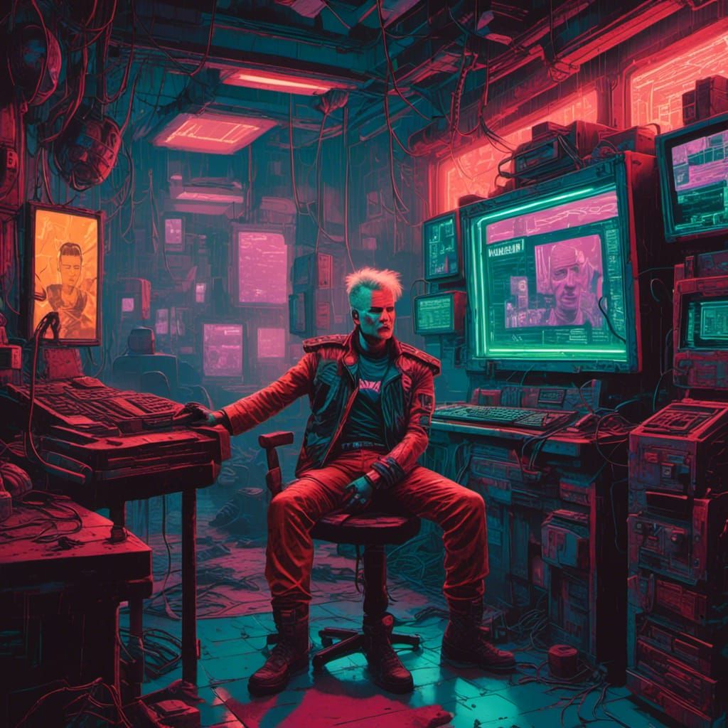Cyberpunk Max Headroom Digital Rendering