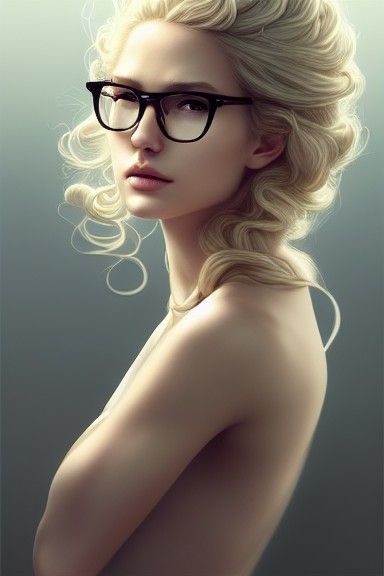 Elegant Blonde Goddess Portrait in Hyper-Realistic Style