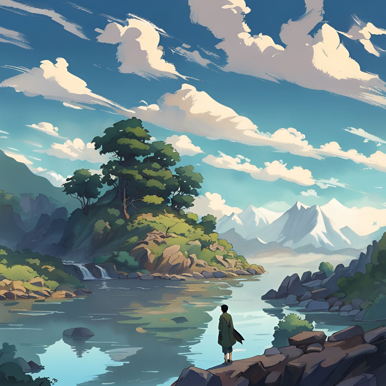 Anime Style Vale of Kashmir Landscape