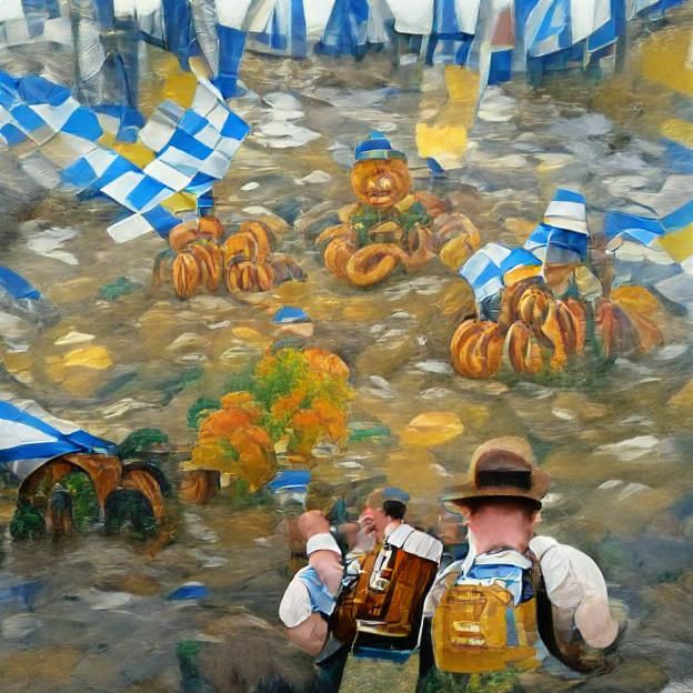 Impressionistic Oktoberfest Celebration Scene