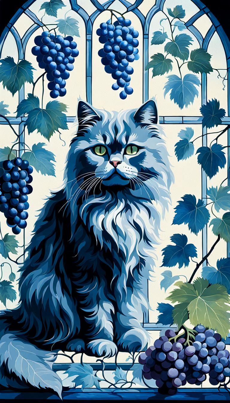 Still Life with Cat and Stained Glass