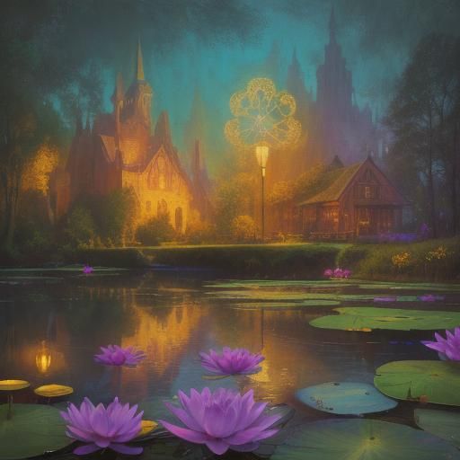 Glowing Mouse Sculpture in Surreal Impressionist Style