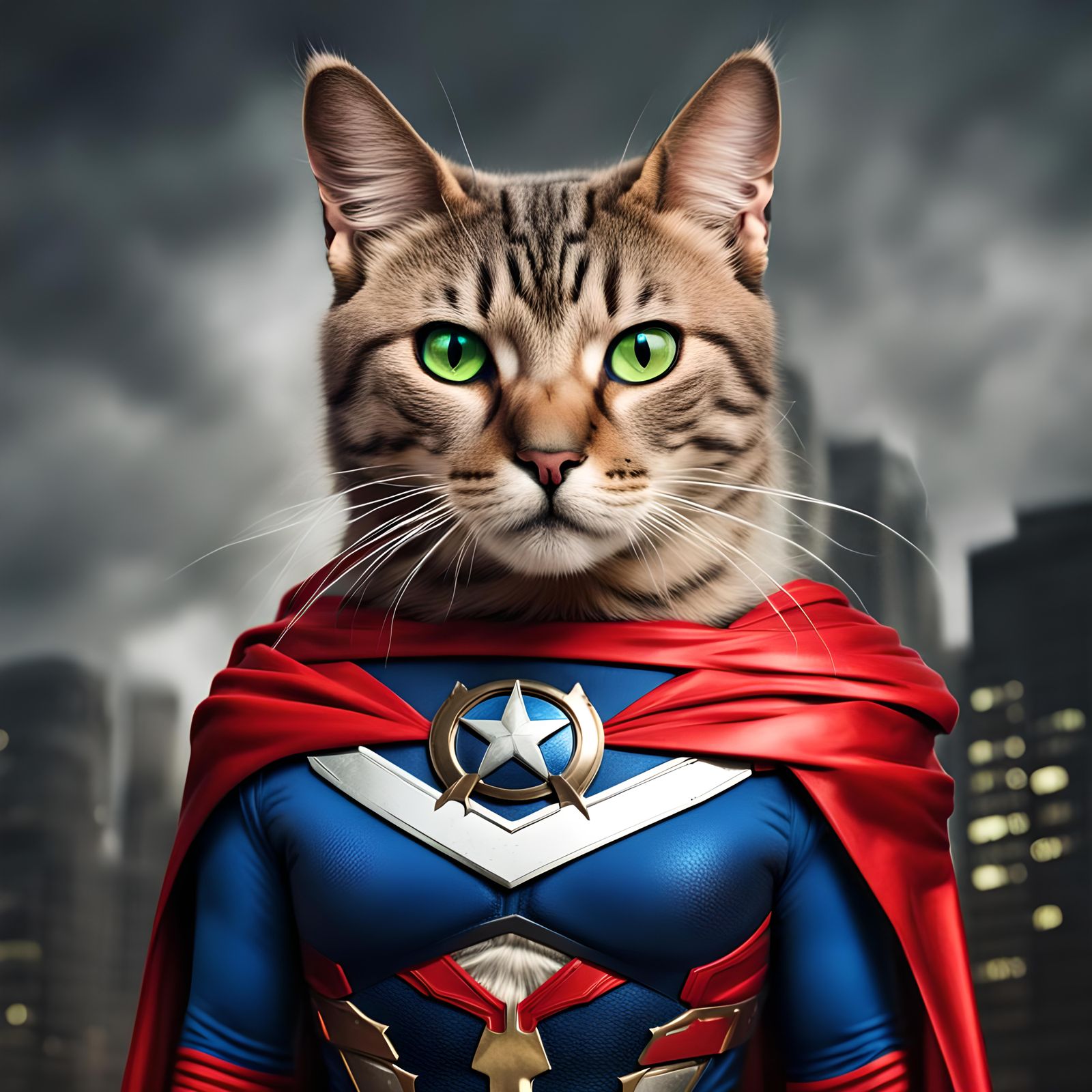 Super Hero Battle Cat Cartoon Illustration