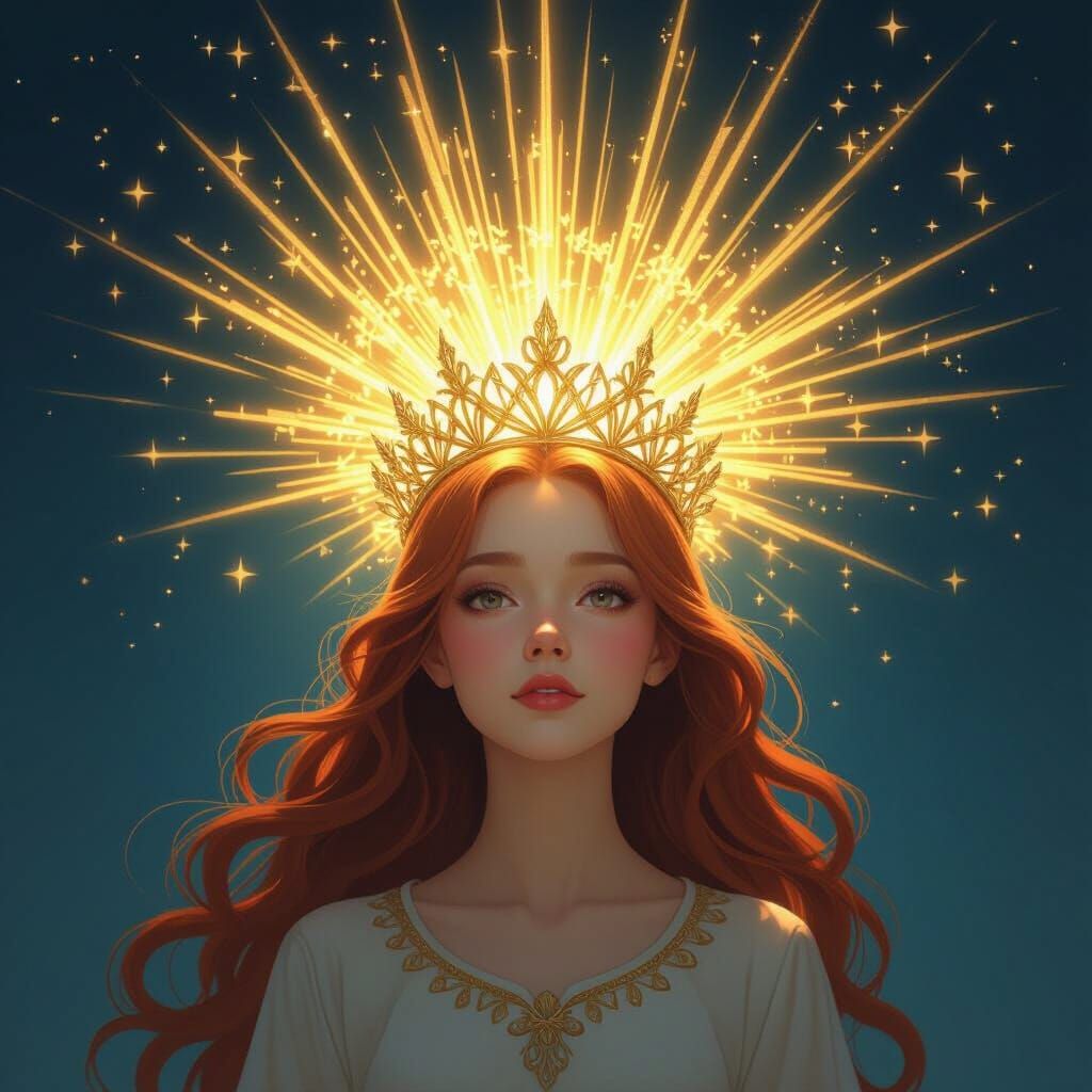 Radiant Crown of Golden Beams Celestial Halo