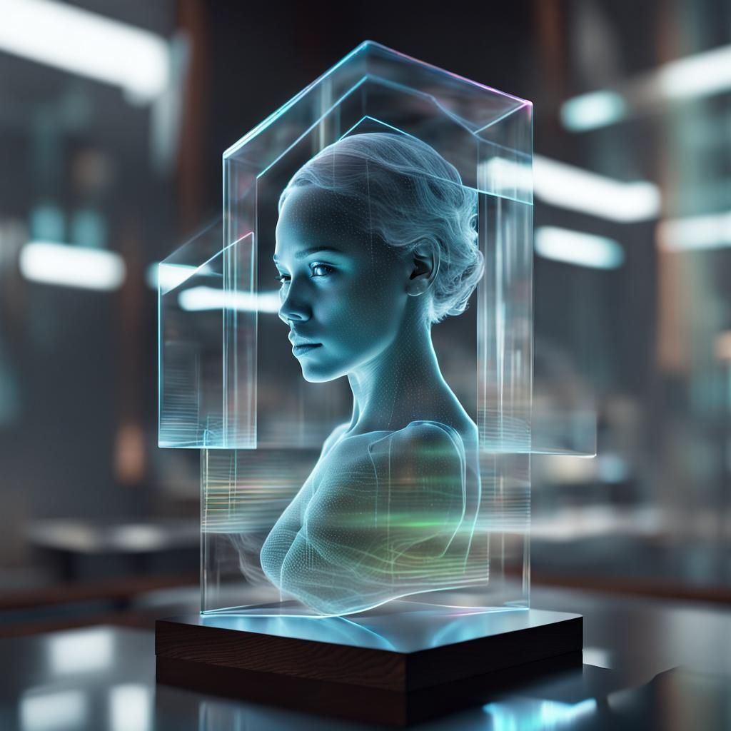 Transparent 3D Hologram Double Exposure Effect