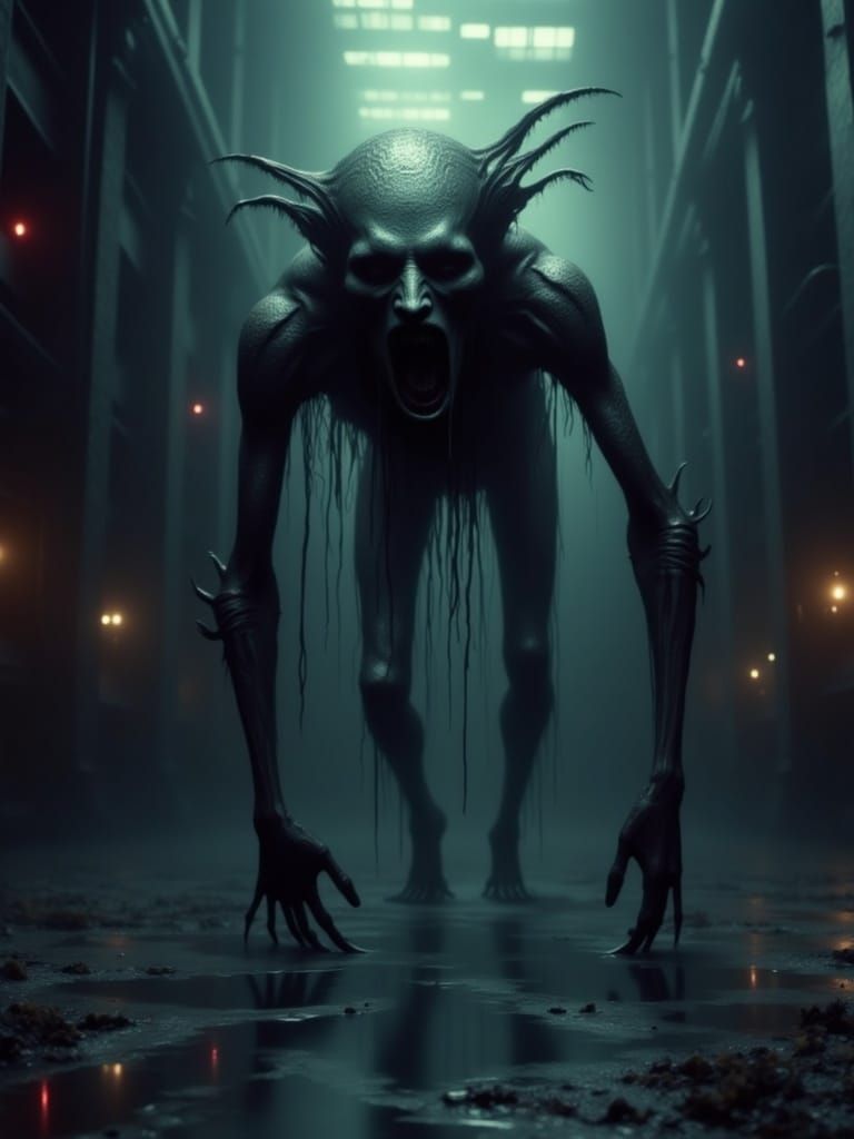 Visceral Nightmare Fuel in Oil Painting Style