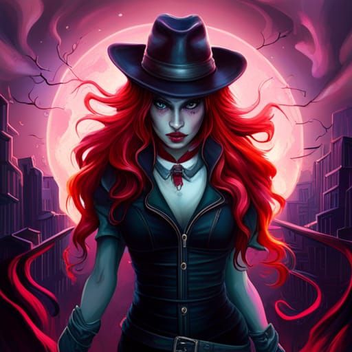 Vampire Cowgirl Fantasy Concept Art