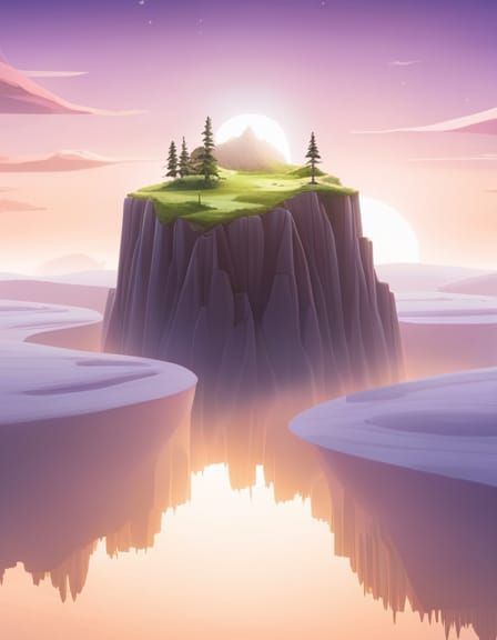 Ethereal Floating Islands in a Sky Landscape