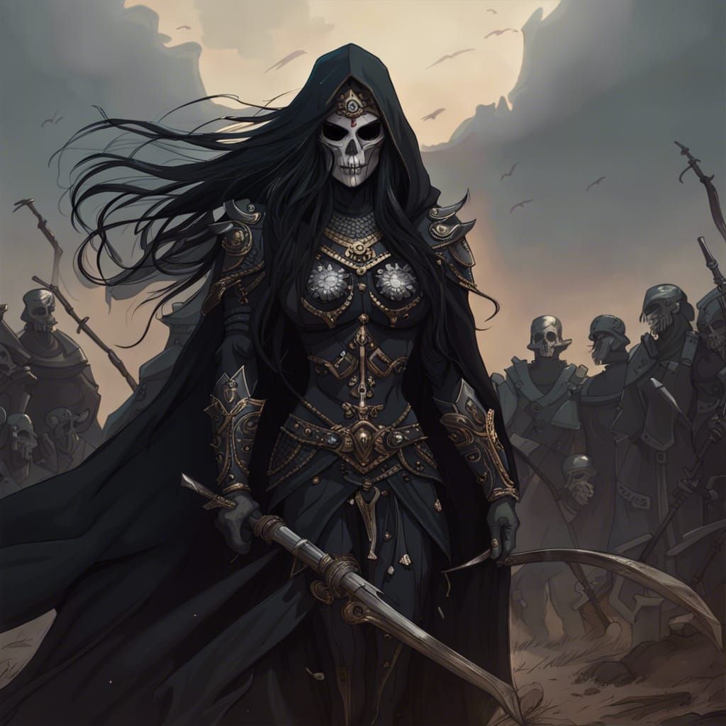 Indian Goddess of Death in Black Armor