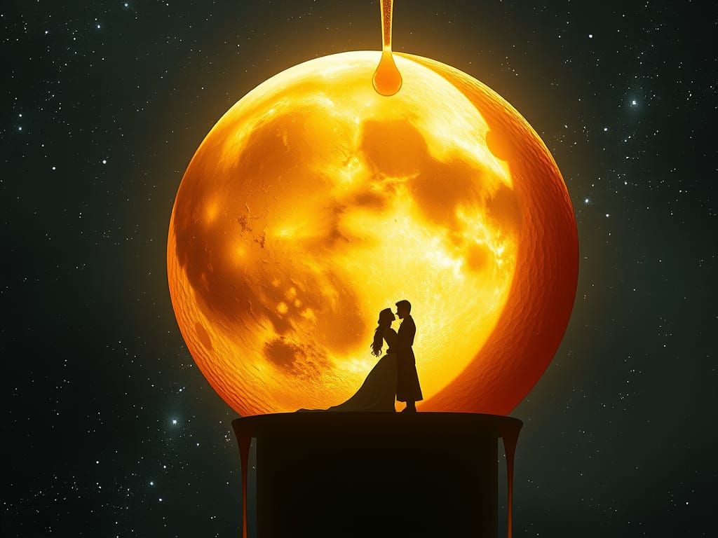 Honeycomb Crescent Moon Wedding in Space