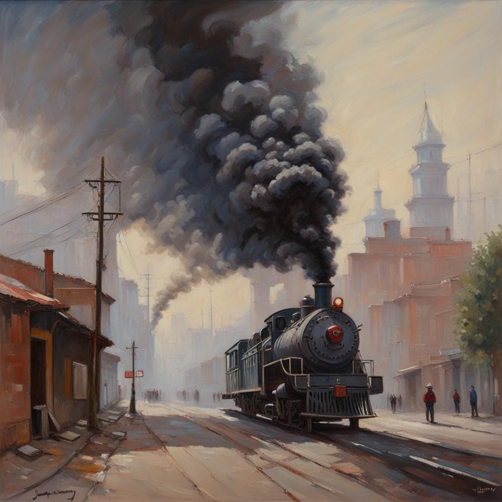 Dense Smoke Oil Painting in Dramatic Lighting