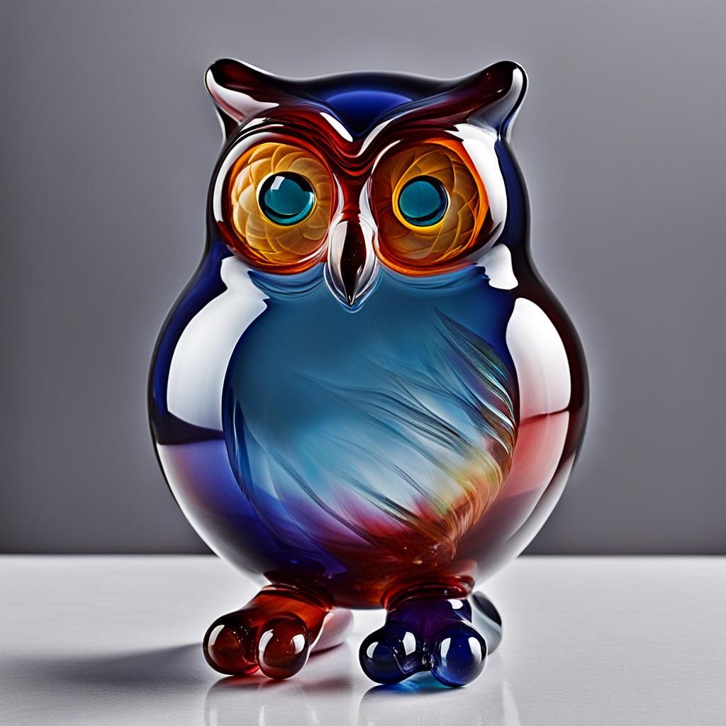 Glass Owl Figurine: A Crystal Art Piece
