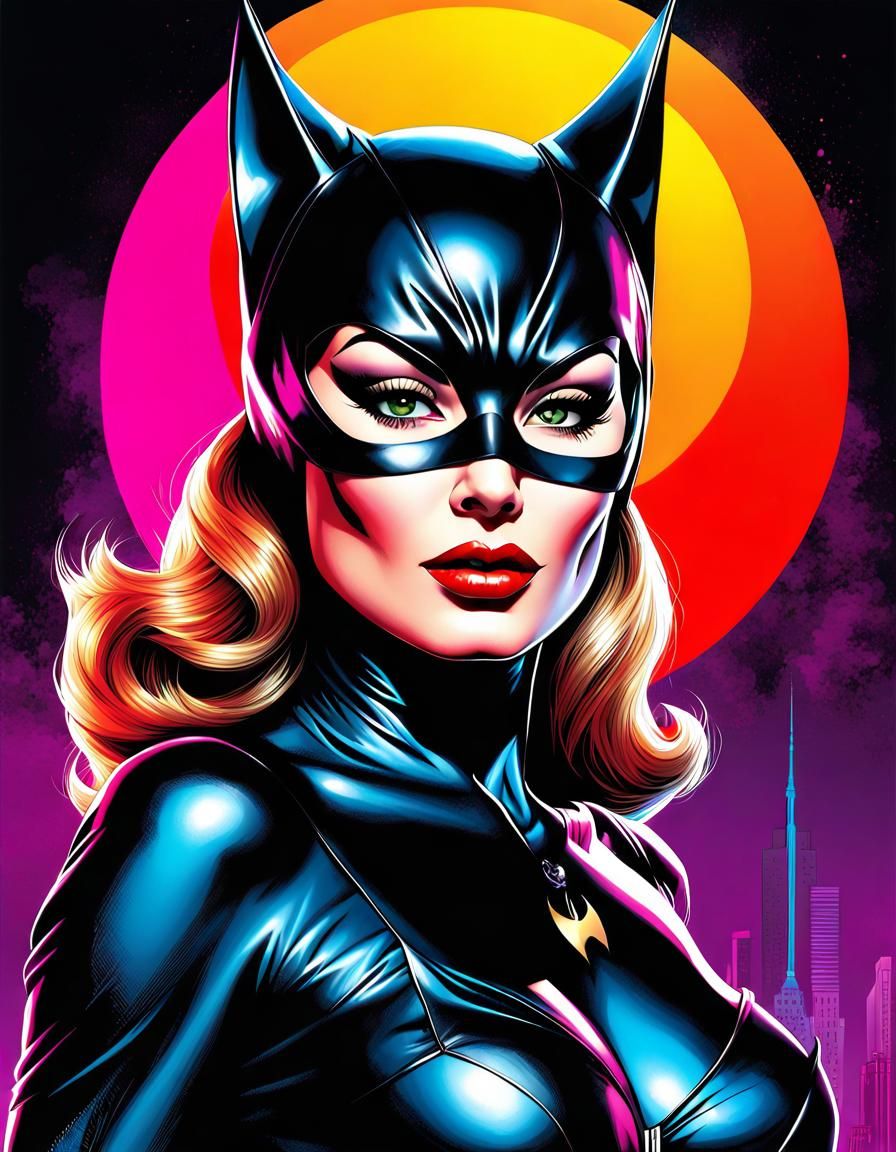 Julie Newmar as Catwoman: Digital Art Masterpiece