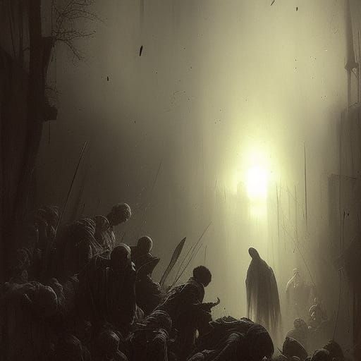 Horror Image: Sticks and Stones in Dark Style