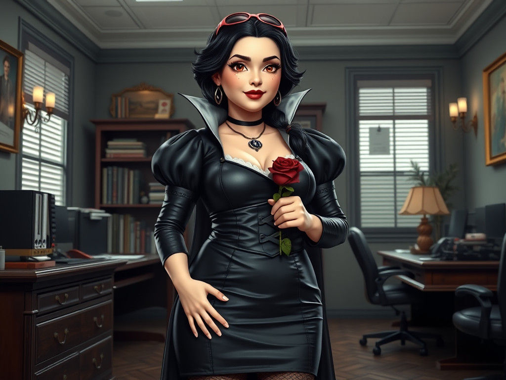 Snow White as a Modern Office Villain in a Classic Setting