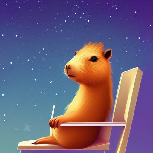 Capybara in Sunglasses: Detailed Digital Art