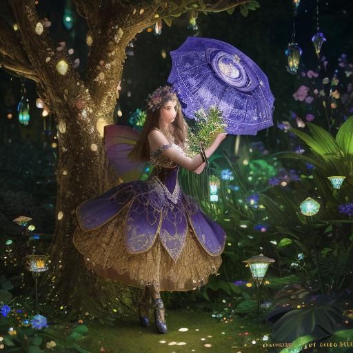 Enchanted Anthropomorphic Plants Dancing in Moonlight