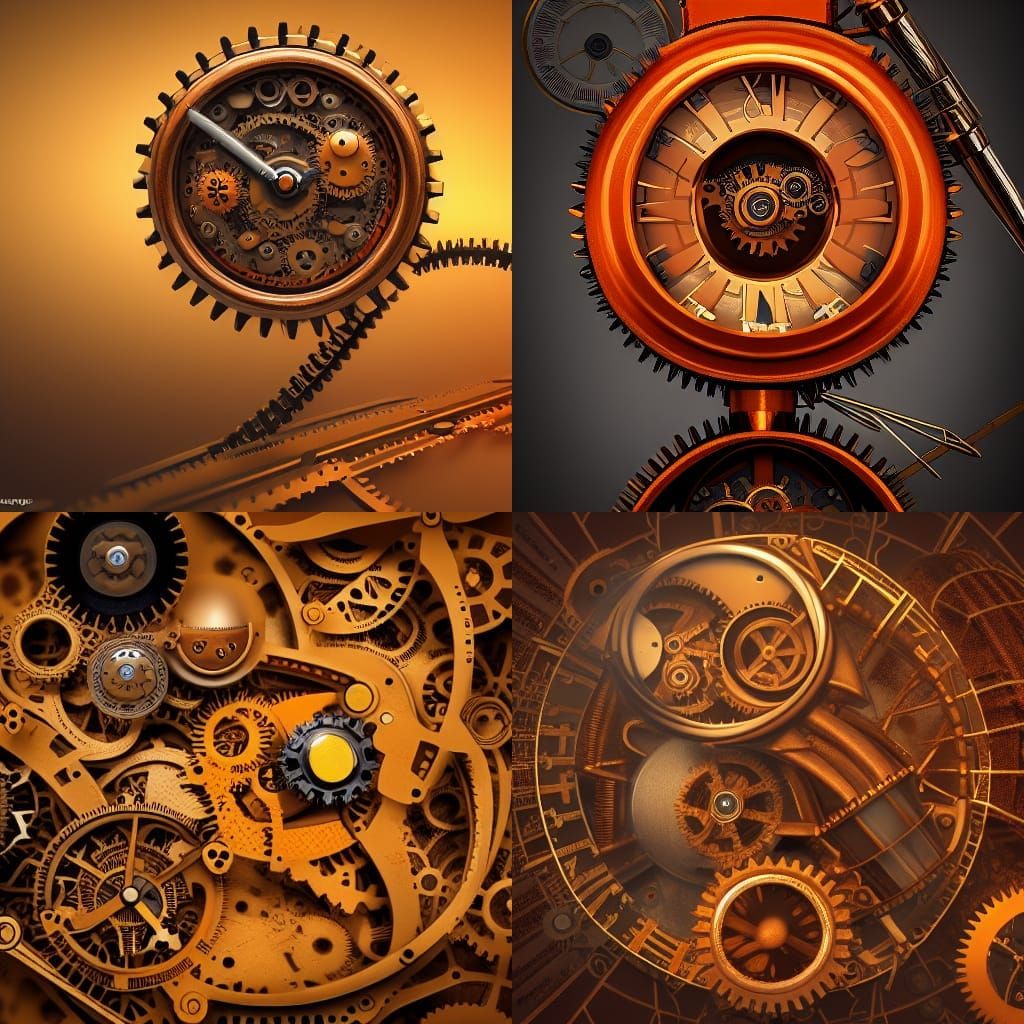 Steampunk Time Stop with Clockwork Gears
