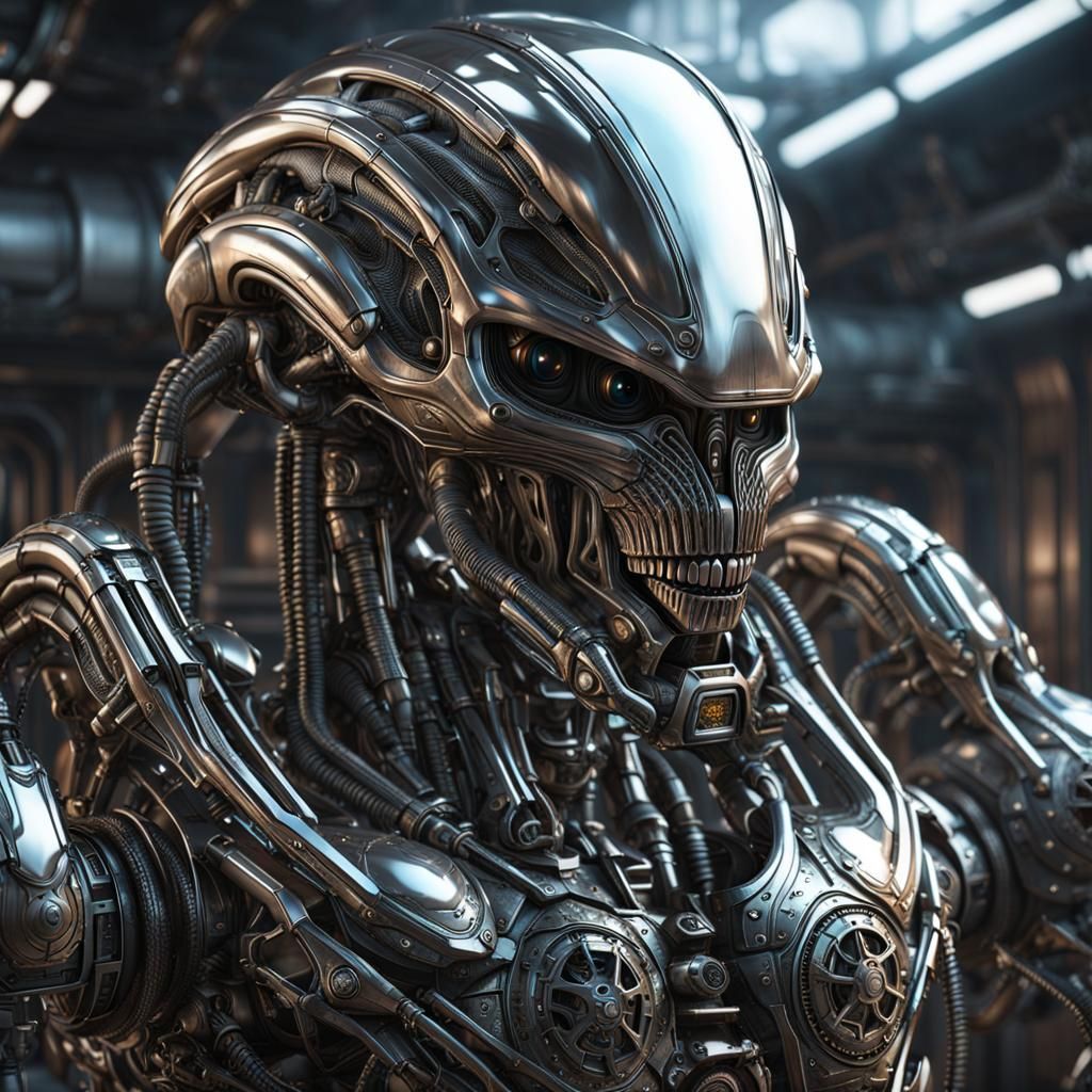 Steampunk Alien Spartan Warrior in Sci-Fi Setting