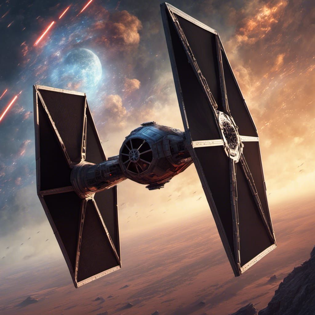 Tie Fighter in Space: A Digital Matte Painting