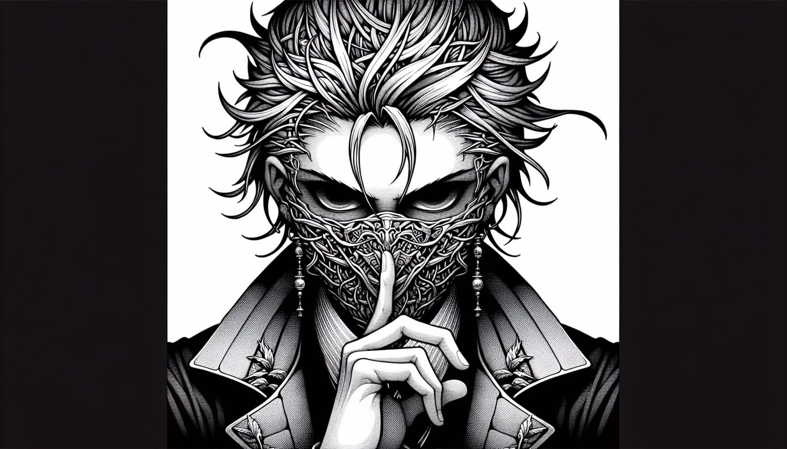 Mysterious Anime Character with Sinister Undertones