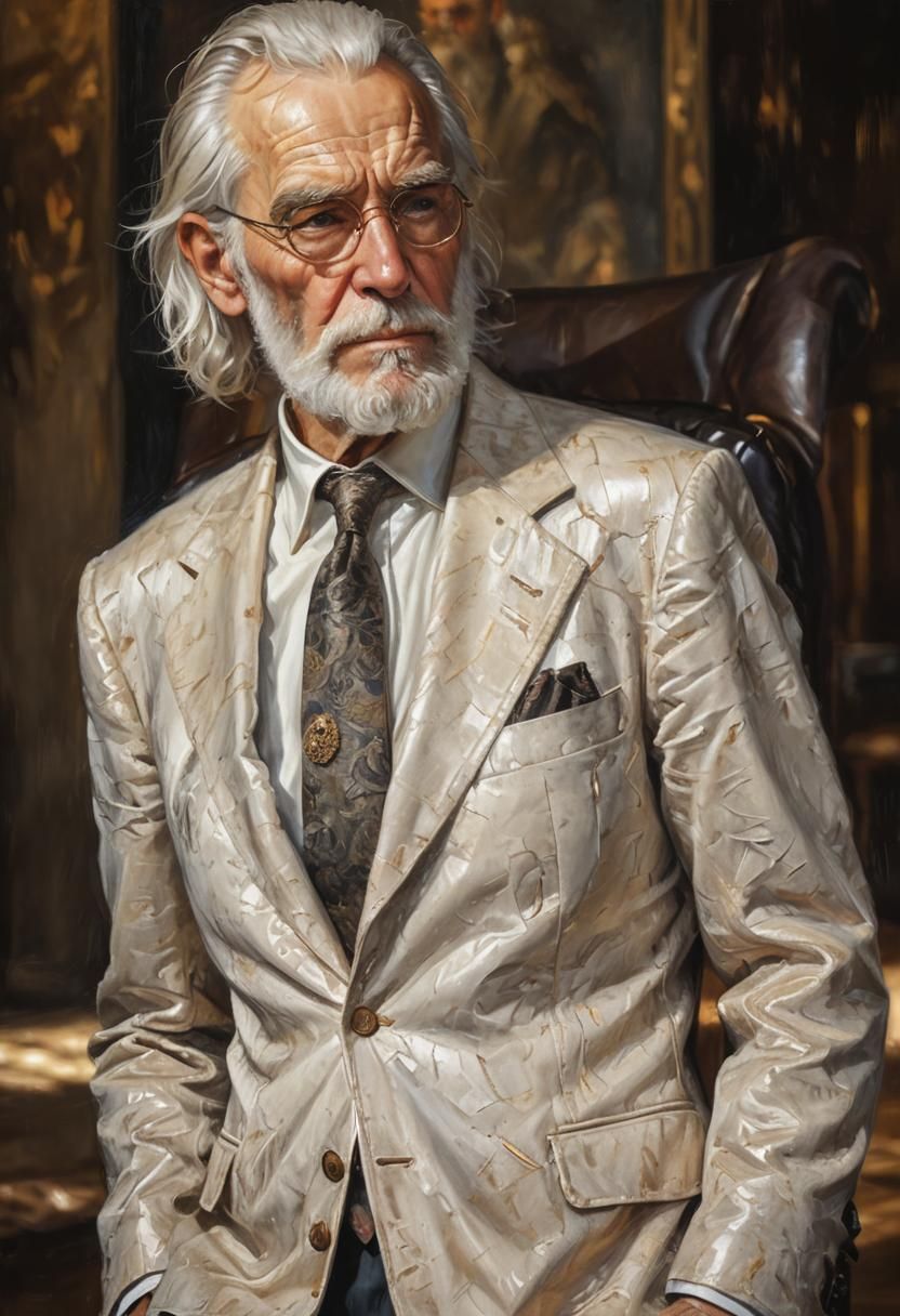 Executive Old Man Portrait with Rembrandt Lighting