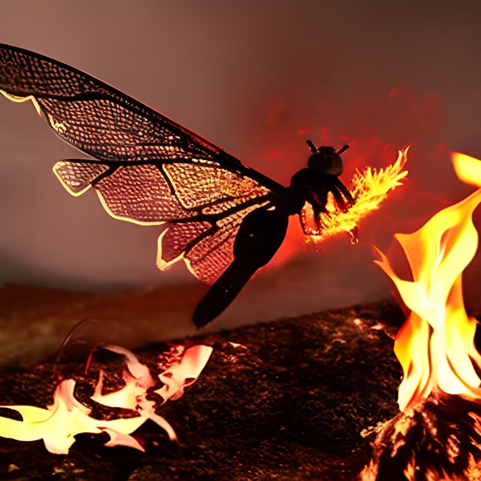 My, my, those eyes like fire 
I'm a winged insect, you're a funeral pyre