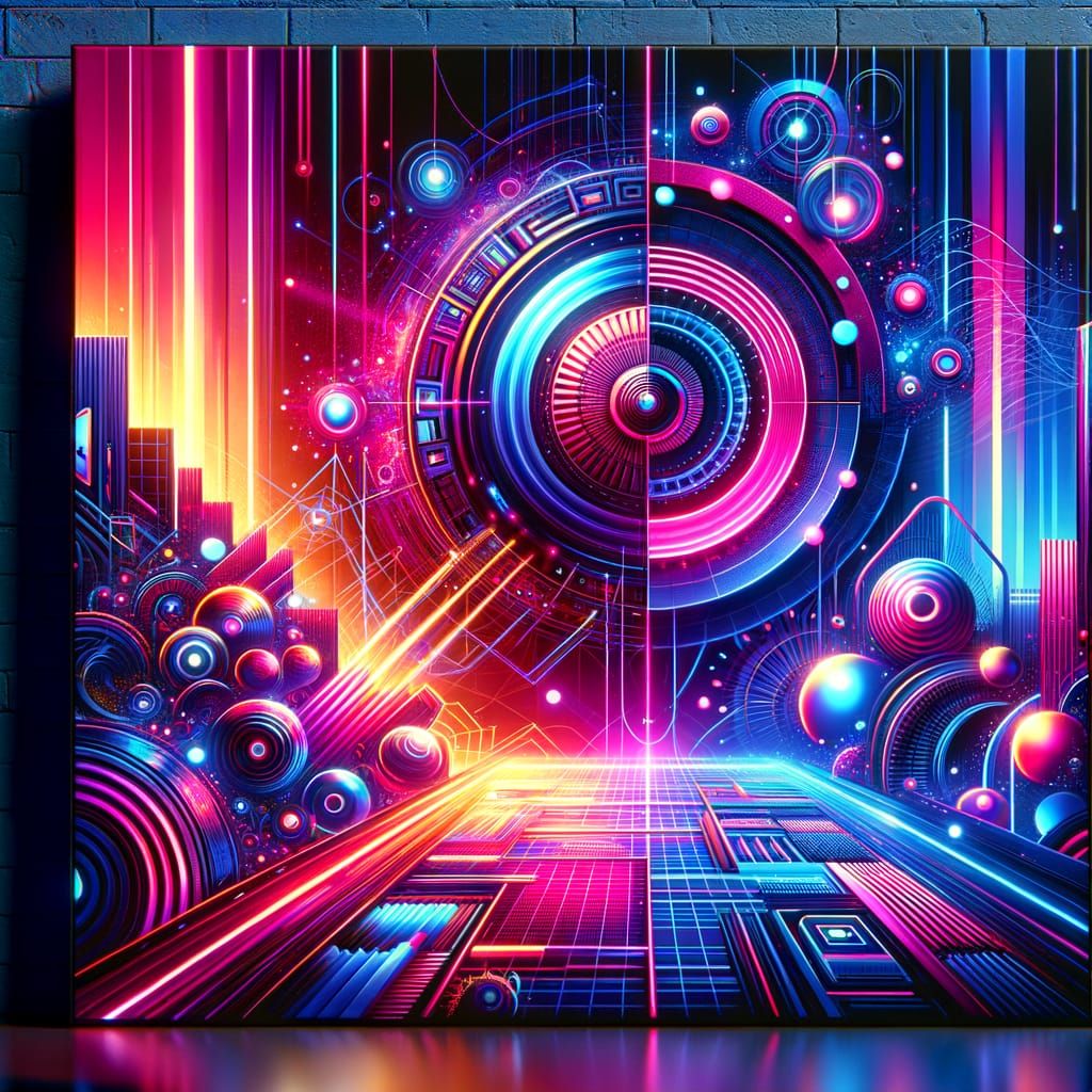 Futuristic Neon Album Cover in Photorealistic Style