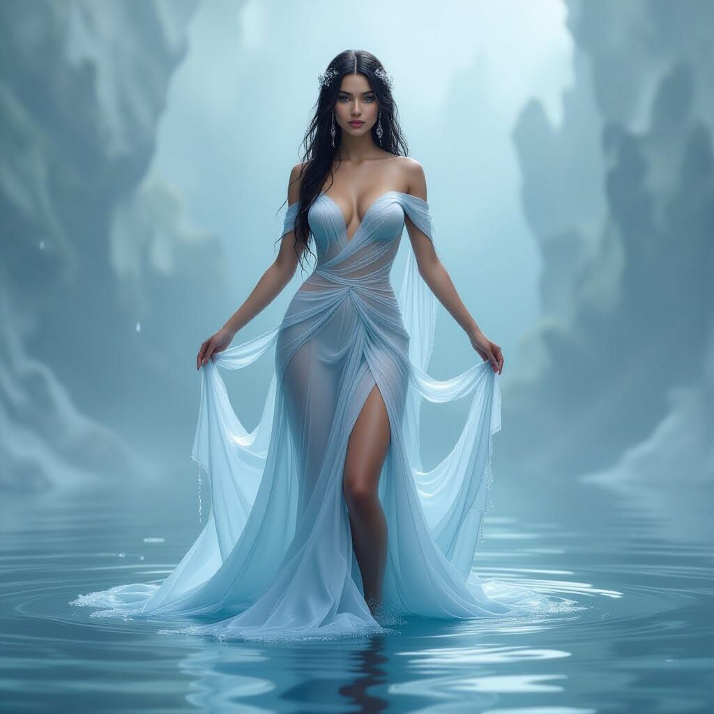 Goddess of Water in Liquid Gown