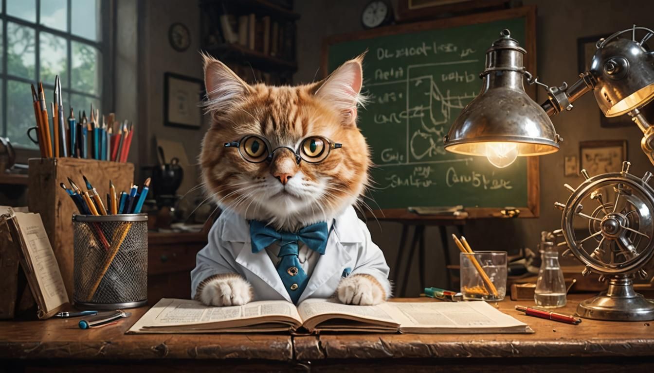 Mad Scientist Cat Plots World Domination