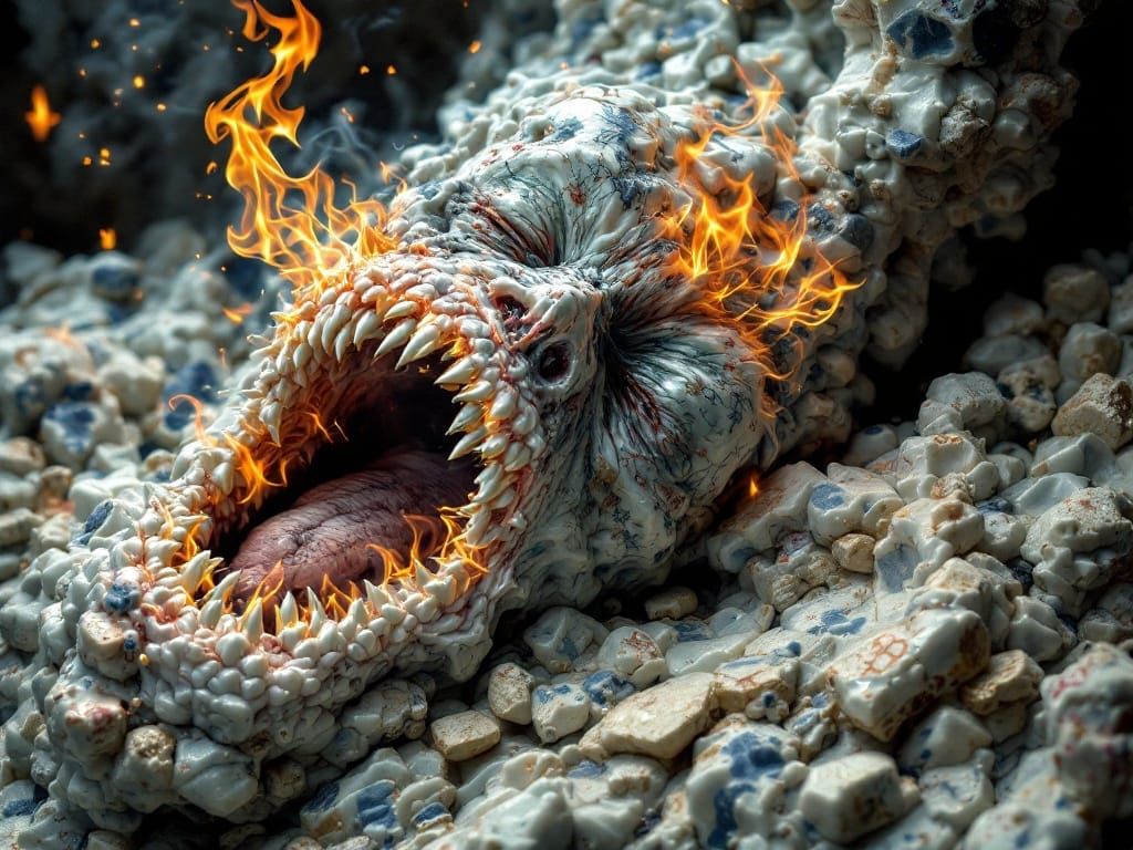 Cloisonné Portrait of Suffering Over Delft