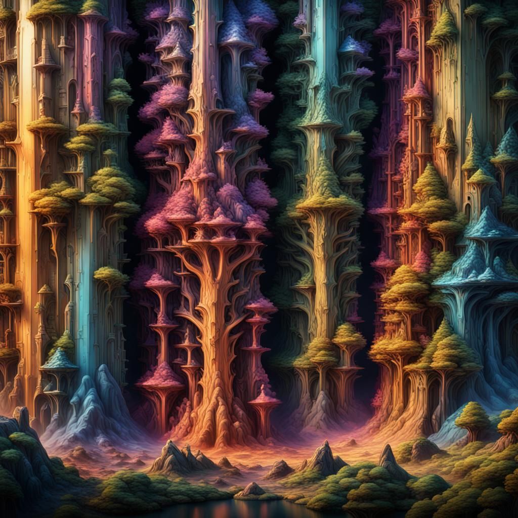 Universal Ink Wall in Detailed Matte Painting Style