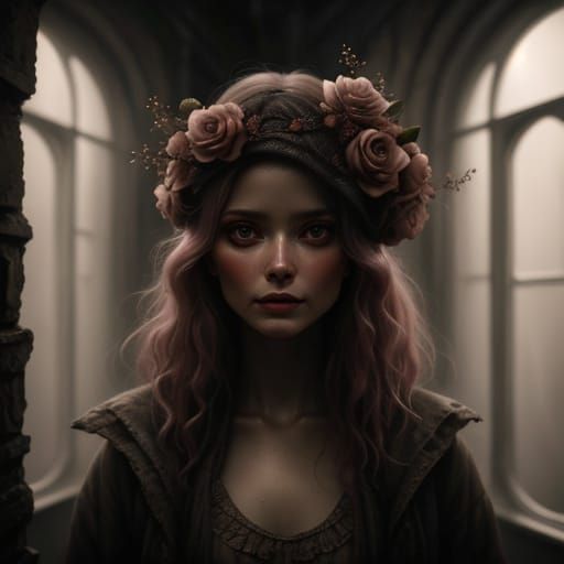 Surreal Melancholic Scene in Muted Tones