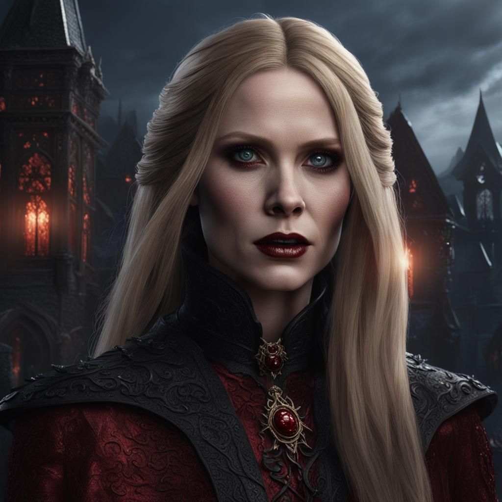 Female Vampire in Detailed Matte Painting Style