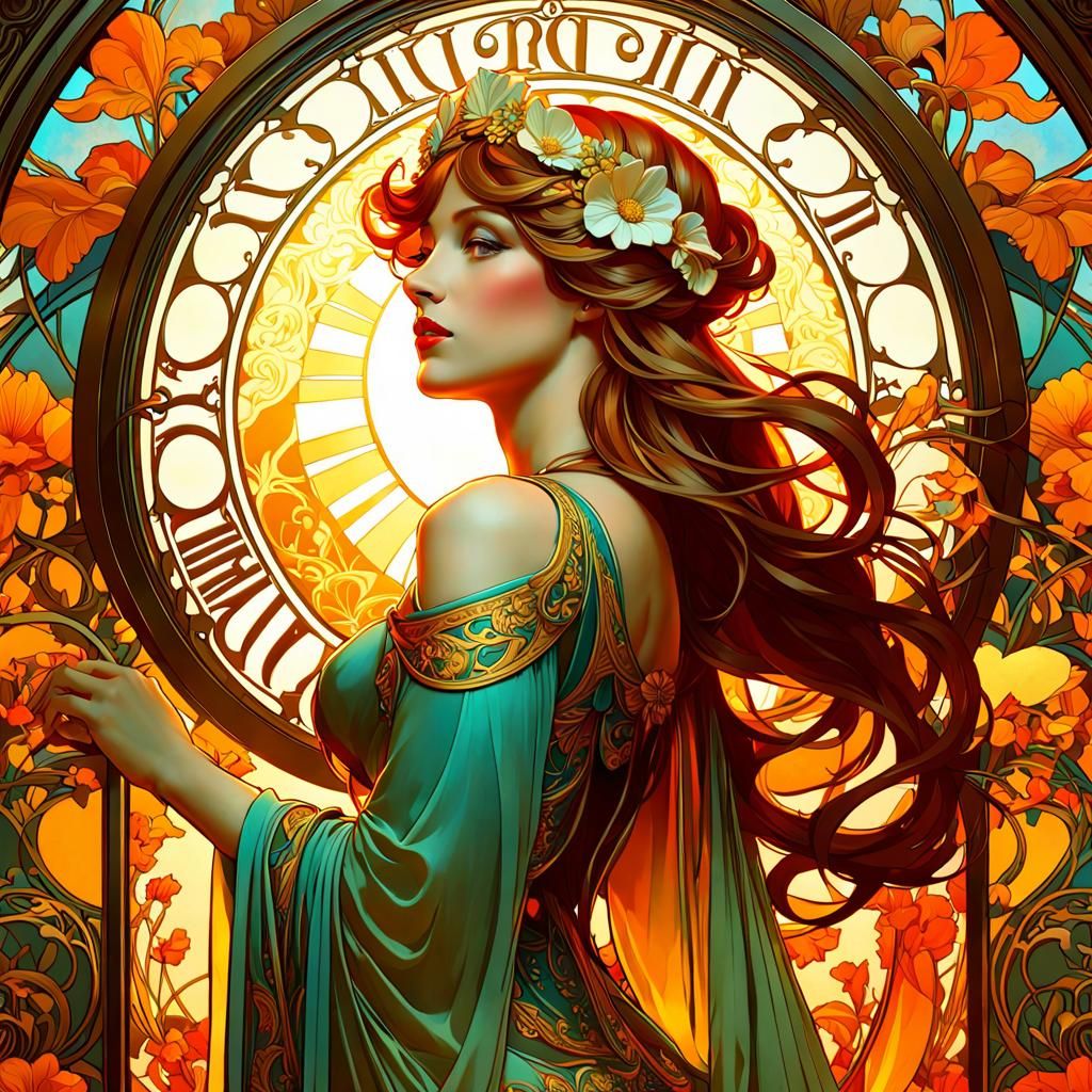 Art Nouveau 3D Render: Brightness of Day