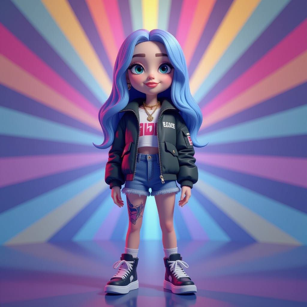 Billie Eilish in Pixar Animation Style