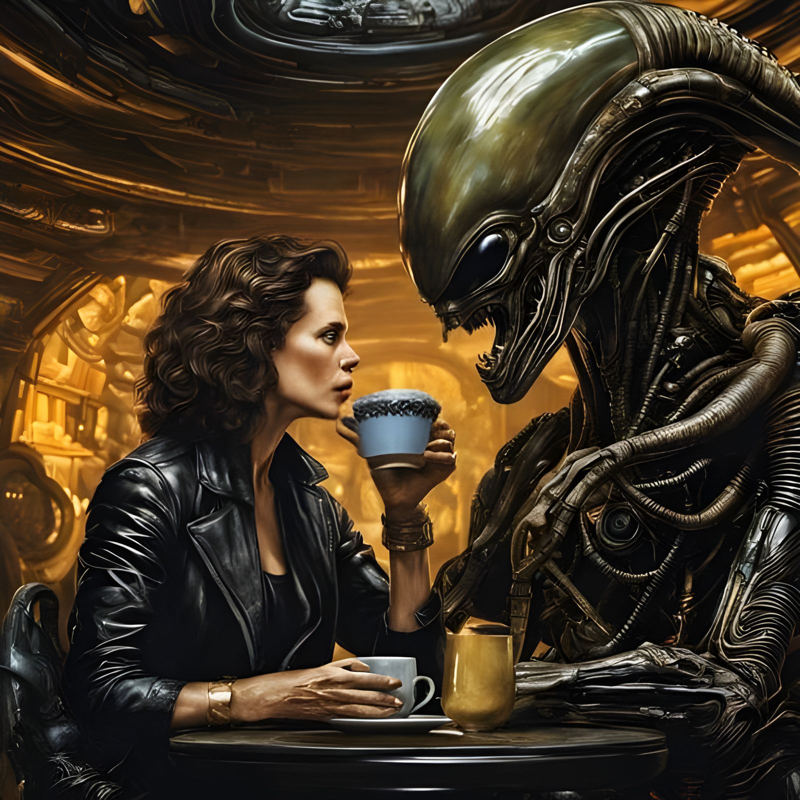 Alien and Ripley Share Coffee: Biomechanical Surrealism