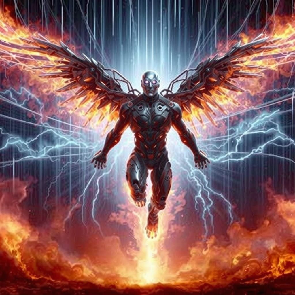 Cyberpunk Iron Man Angel of Vengeance