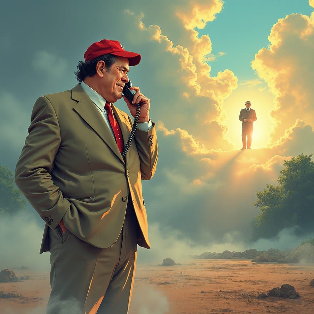 Pete Rose Calls Jimmy Carter: Anime-Inspired Art