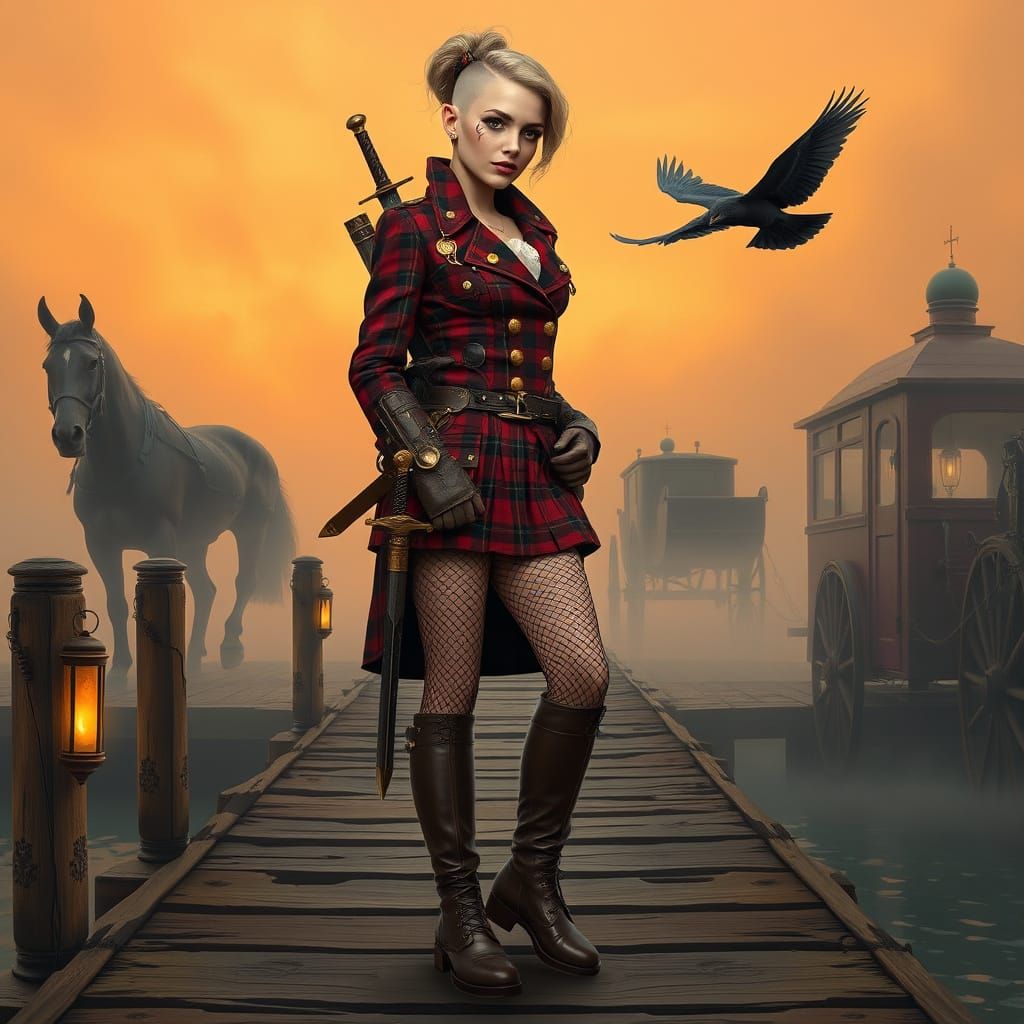 Steampunk Siren on the Docks