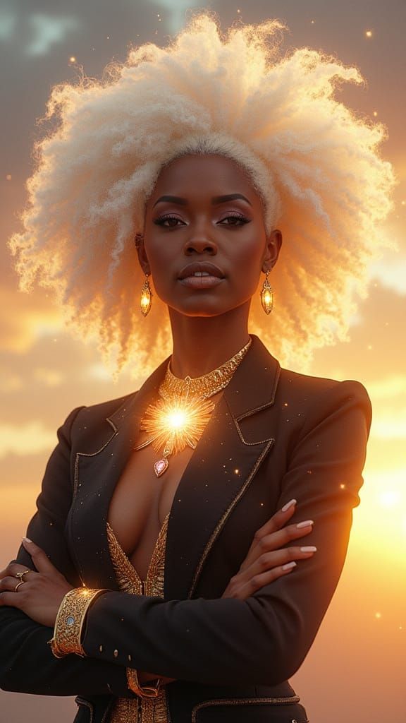 Celestial Queen in Starlight Aura