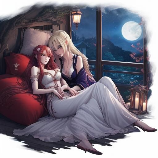 Romantic Anime Night Dream: Key Visual Manga Art