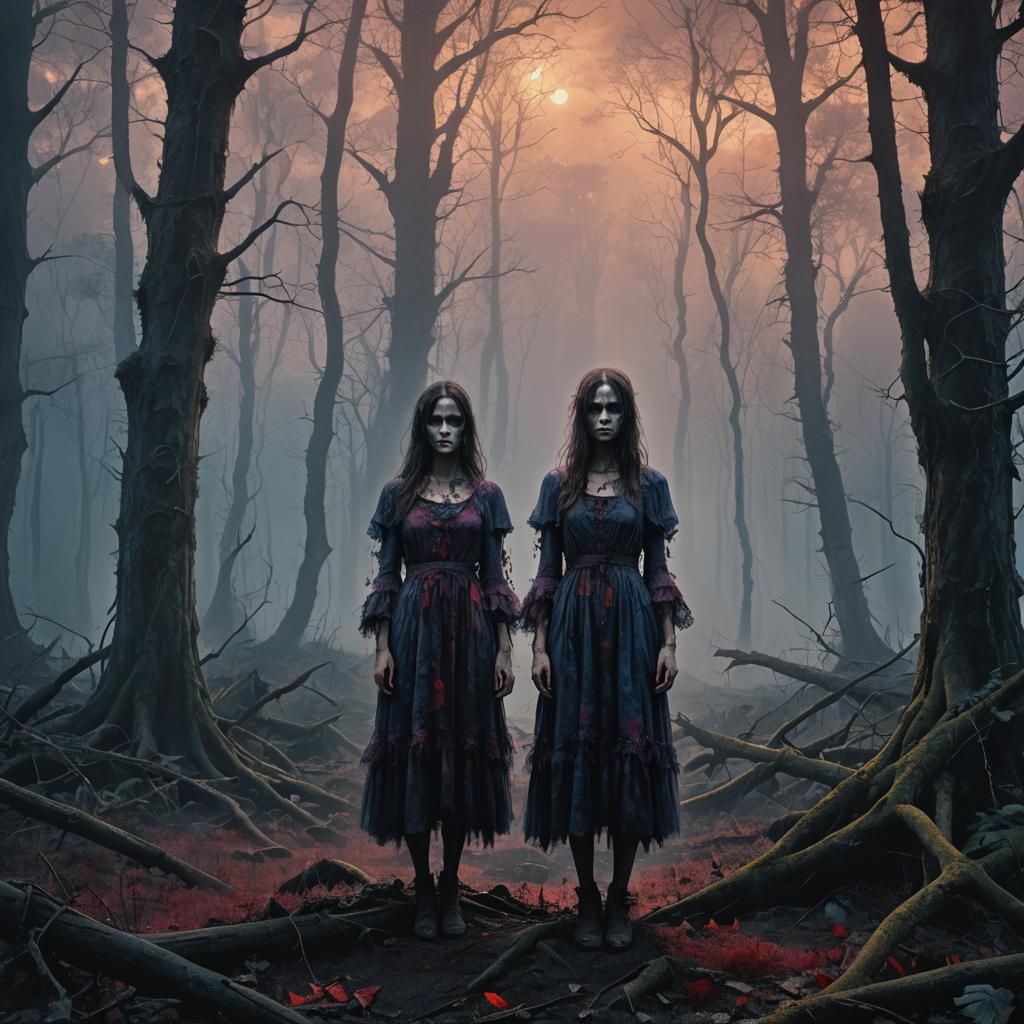 Haunting Forest: A Dark Fantasy Bloody Girl