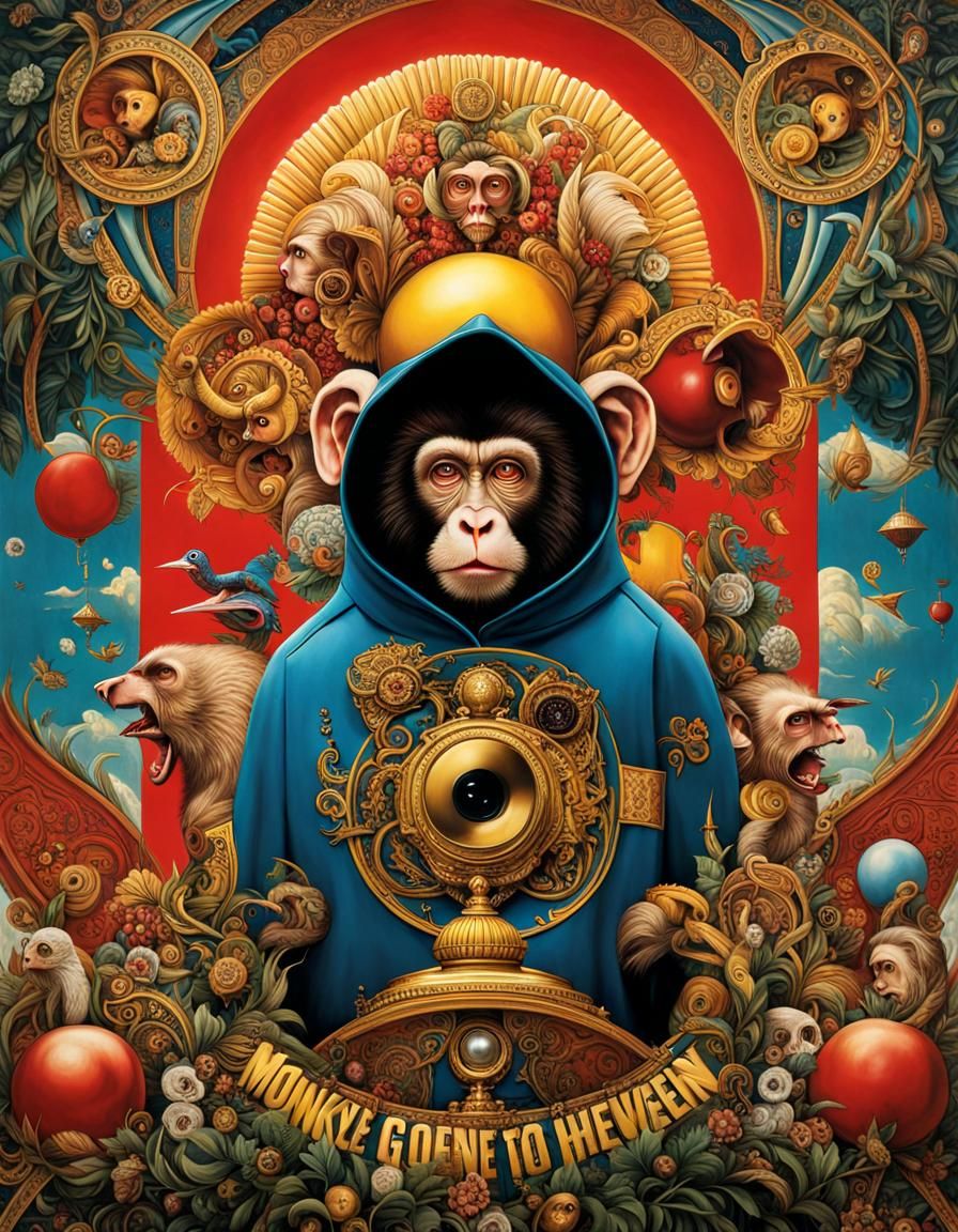 Surreal Polish Movie Poster: Monkey Gone to Heaven