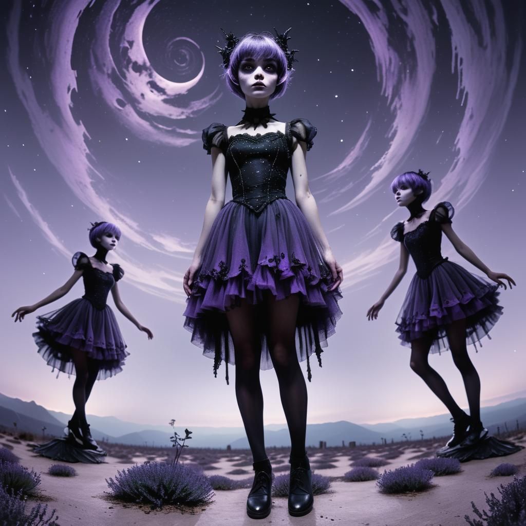 Eerie Lavender Landscape with Dream Danseuse