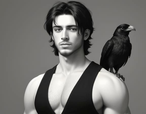 Handsome Man Portrait in Hyperrealistic Pencil Sketch Style