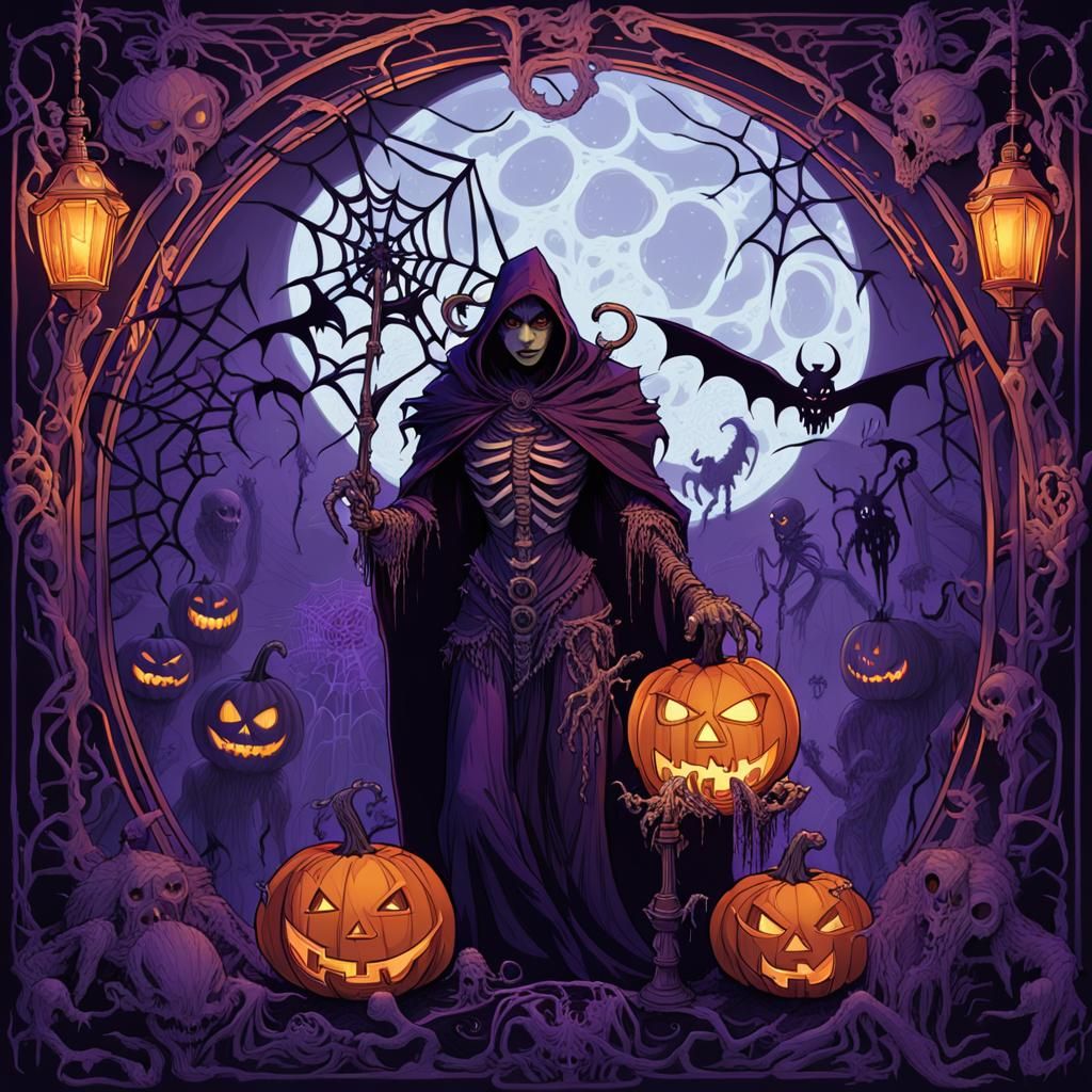 Halloween Monsters in Ornate Dark Fantasy Style