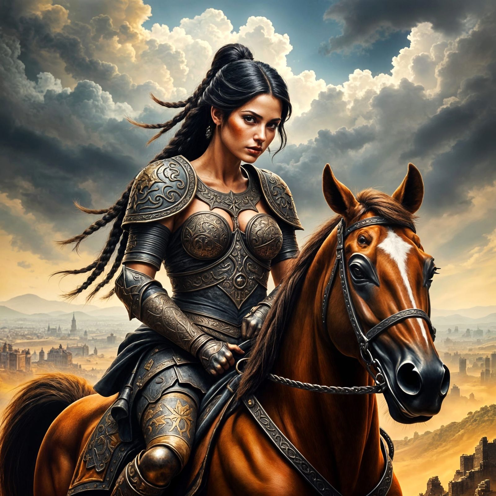 Glamorous Latina Warrioress Rides into Battle
